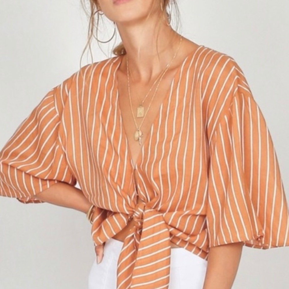 SOLD Revolve Amuse Society Striped Tie Top